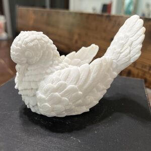 Vintage Alabaster Dove Figurine A SANTINI-SALT STONE Made In Italy